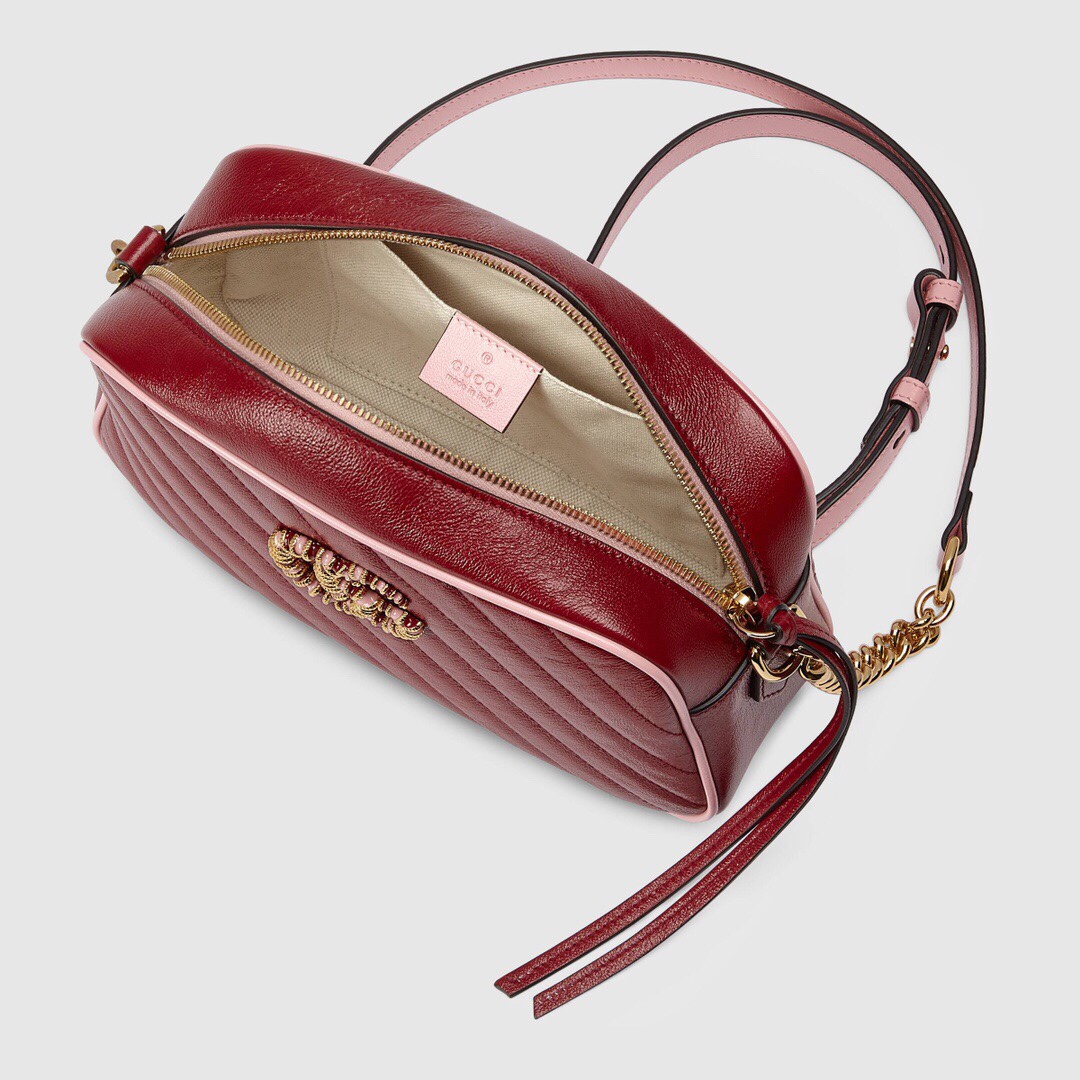 Gucci GG Marmont Small Matelasse Shoulder Bag 447632 Dark Red